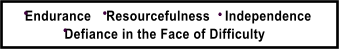 Endurance    Resourcefulness    Independence Defiance in the Face of Difficulty